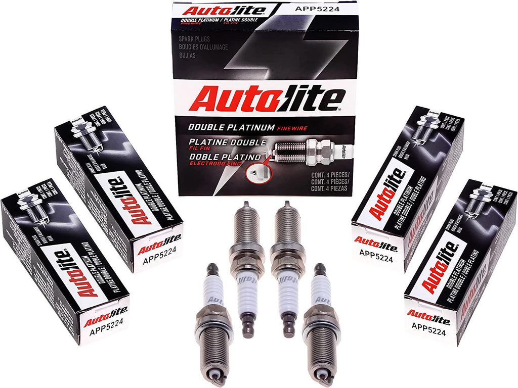 Autolite APP5224 Double Platinum Automotive Replacement Spark Plugs (4 Pack)