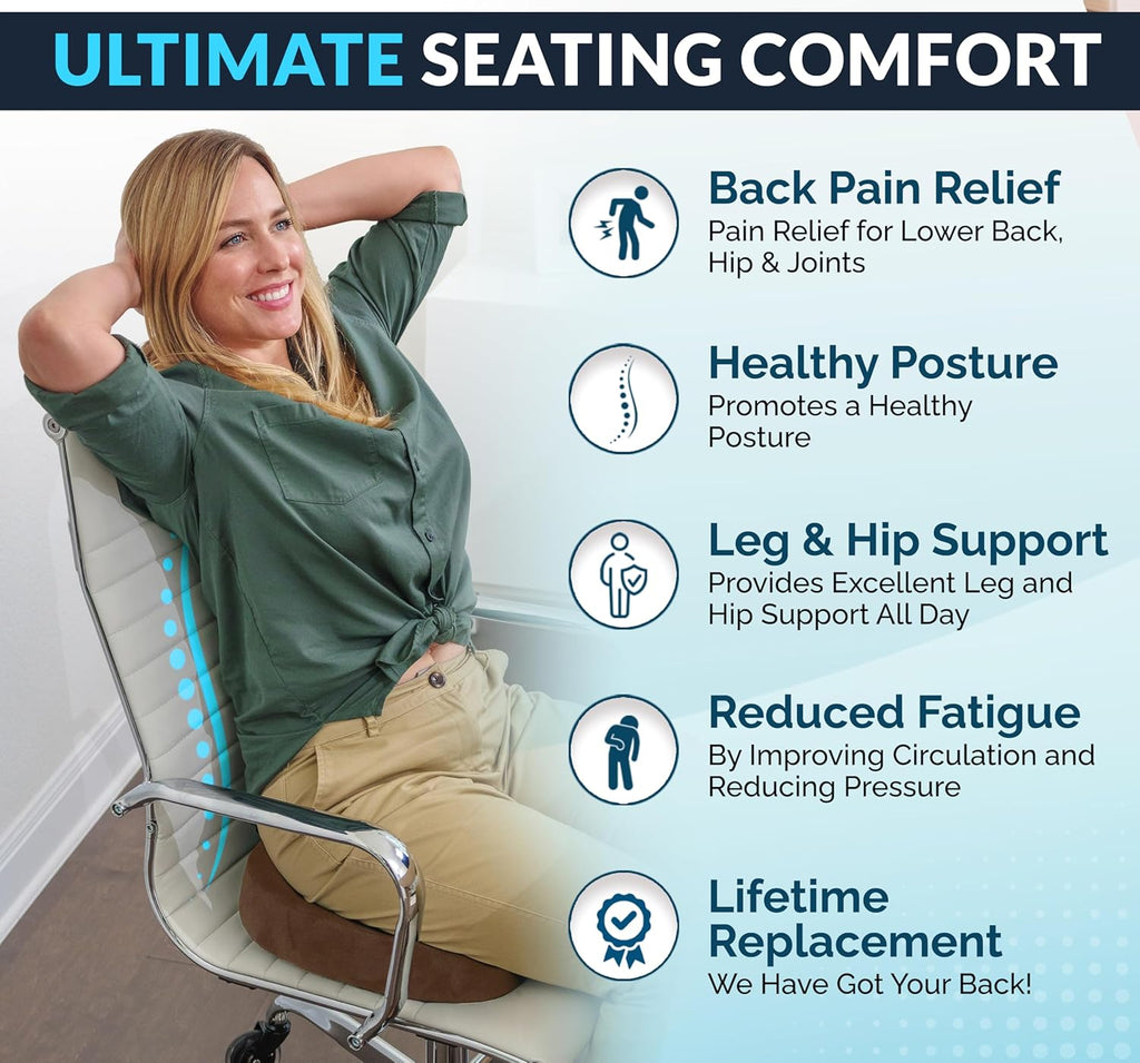 ComfiLife Premium Gel & Memory Foam Seat Cushion – Doctor Recommended Office Chair Cushion, Car Seat Cushion – Chair Cushions for Back & Sciatica Pain Relief – Seat Cushions for Office & Desk (Beige)