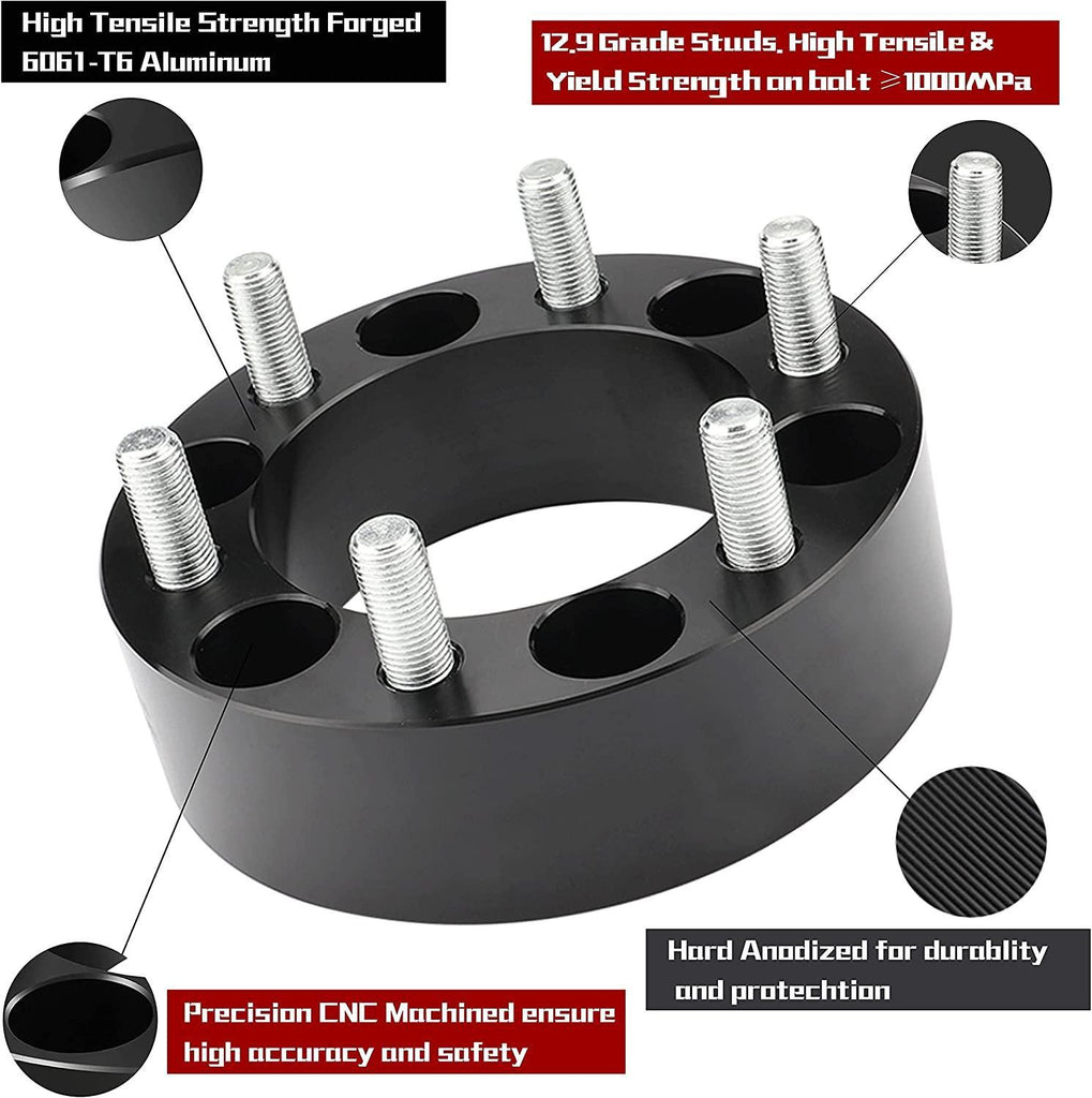 Richeer 6x5.5 Hub Centric Wheel Spacer for Sierra Silverado Avalanche 1500 Suburban Escalade Tahoe Express Savana Yukon, 4 PCS 1.5 Inch 6x139.7mm Wheel Spacers with 14x1.5 Studs & 78.1mm Bore