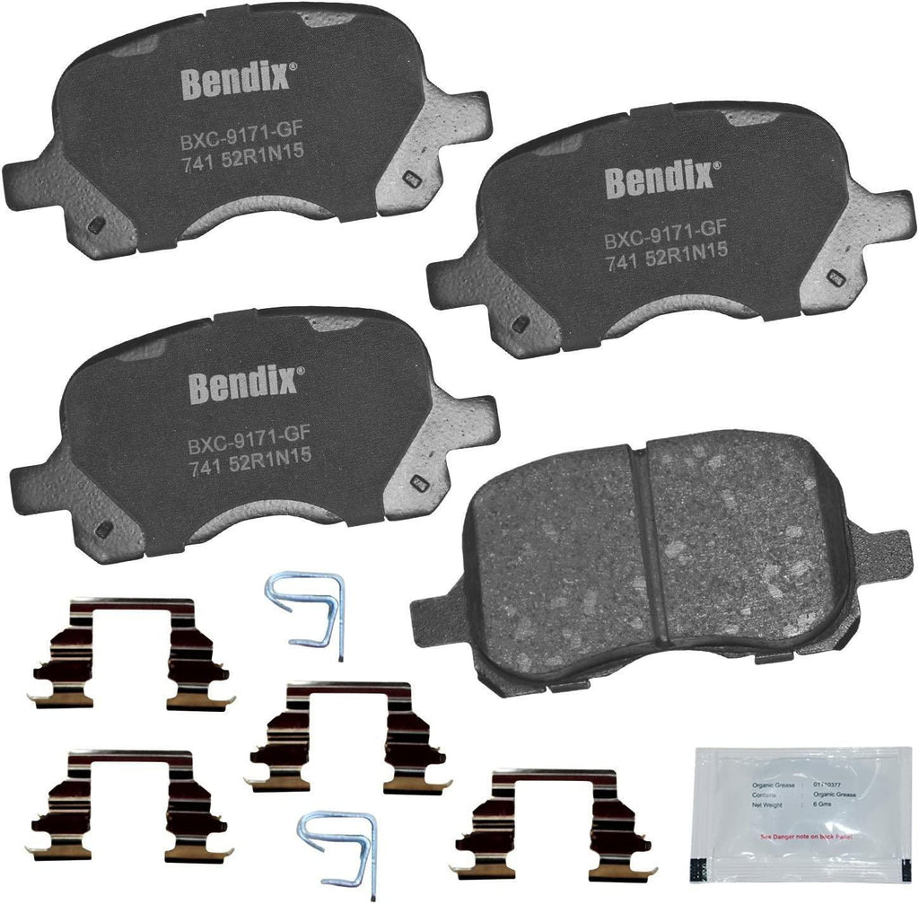 Bendix Premium Copper Free CFC741 Ceramic Brake Pad (with Installation Hardware Front)