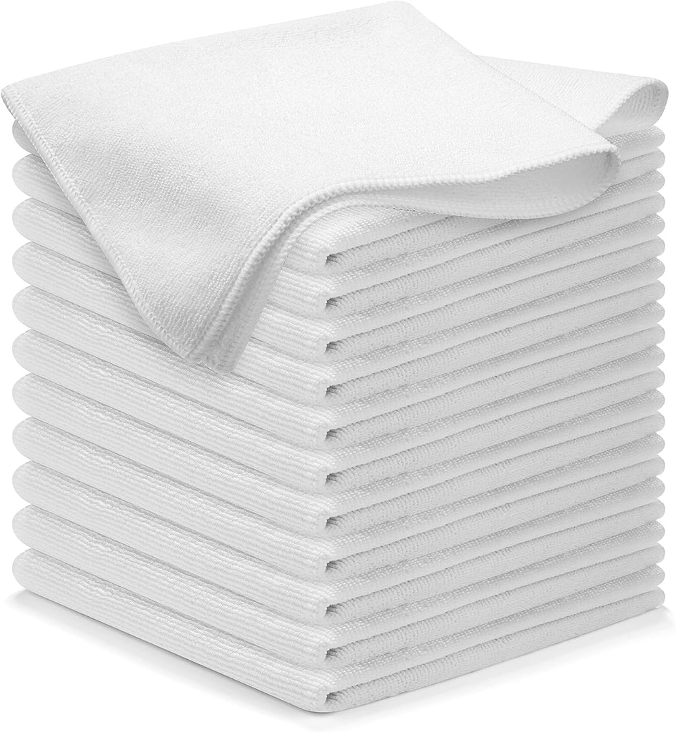 USANOOKS Microfiber Cleaning Cloth Grey - 12 Pcs (12.5"x12.5") - High Performance - 1200 Washes, Ultra Absorbent Microfiber Towel Weave Grime & Liquid for Streak-Free Mirror Shine - Car Washing Cloth