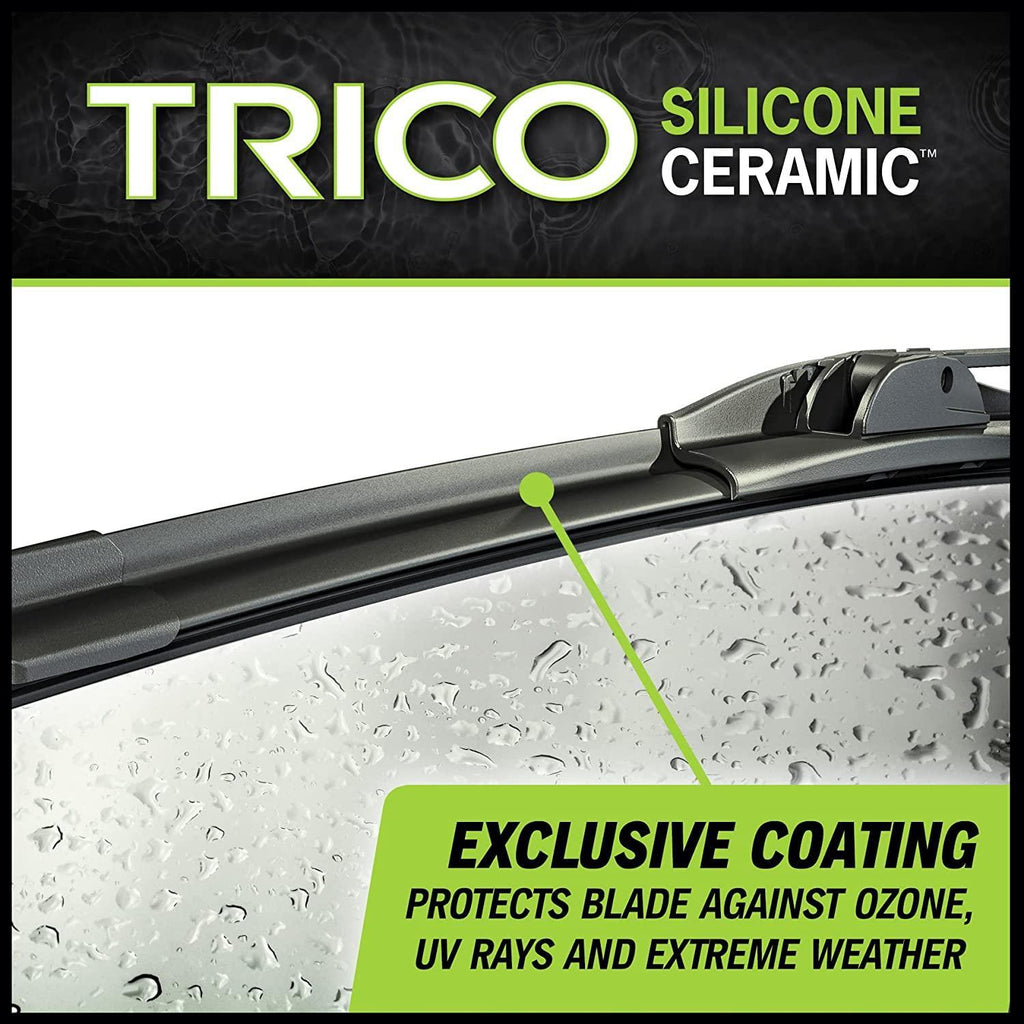 Trico Silicone Ceramic 28 inch Automotive Replacement Windshield Wiper Blade, Ceramic Coated Silicone Super Premium All Weather Beam Blade (90-280), Black