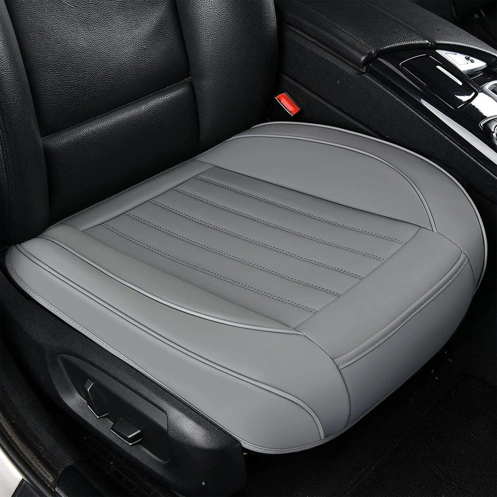 Cusaota 1 Piece Car Seat Covers Protectors for Front Seat Bottoms, Luxury PU Leather Car Interior Seat Cushion Pad Mat, Compatible with 90% Vehicles (Sedan SUV Truck Jeep ) (Gray-1Piece)