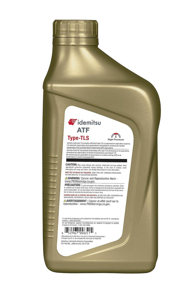 Idemitsu ATF Type TLS (T-IV) Automatic Transmission Fluid for Toyota/Lexus/Scion - 1 Quart
