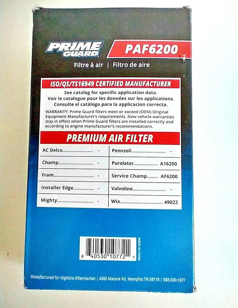 Premium Engine Air Filter PRIME GUARD PAF6200