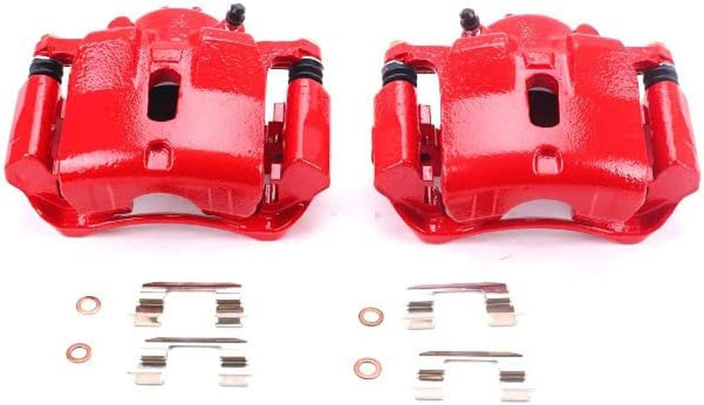 Front S2670 Pair of High-Temp Red Powder Coated Calipers