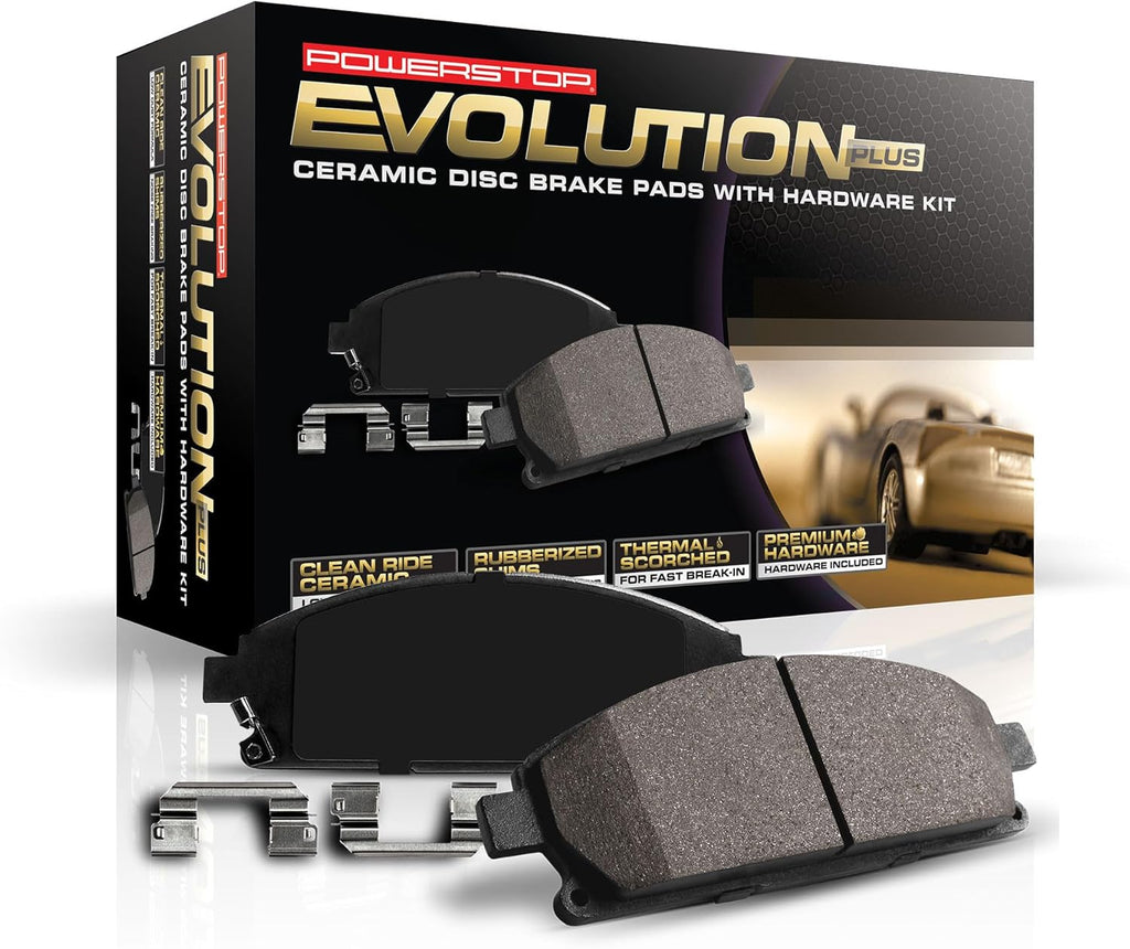 Power Stop 17-1589 Front Z17 Ceramic Brake Pads with Hardware For Chrysler Pacifica Town & Country Voyager Dodge Grand Caravan Journey Jeep Wrangler Gladiator VW Routan [Vehicle Specific -Check Model]
