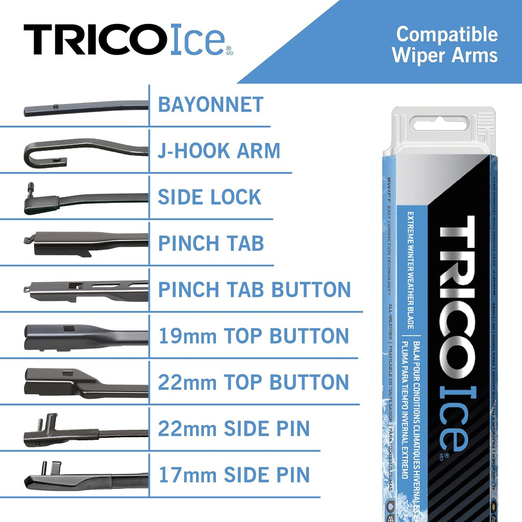 TRICO ICE Wiper Blade 18 inch Fits Select Chevrolet, Ford, Toyota, Honda, Jeep, Hyundai, Nissan, Mazda, Kia, GMC, Dodge, Model Years (35-180)