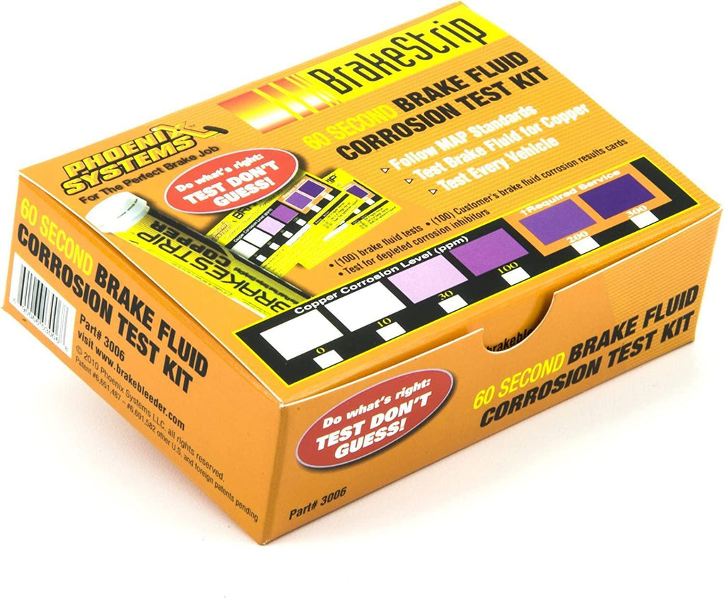Phoenix Systems (3006-B) Brake Fluid Test Strip Kit, 100 Test Strips and 100 Rating Cards, BrakeStrip, FASCAR