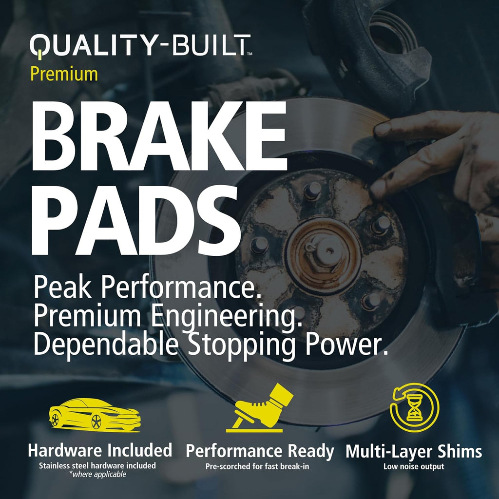 QUALITY-BUILT Premium Ceramic Front Brake Pads 1001-0741C Compatible with 1998-2002 Chevrolet Prizm; 1998-2002 Toyota Corolla