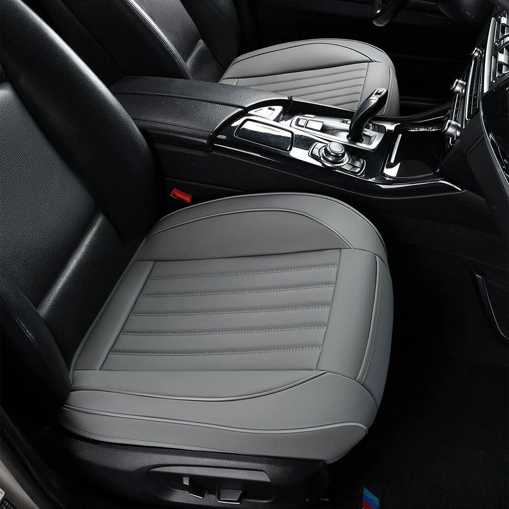 Cusaota 1 Piece Car Seat Covers Protectors for Front Seat Bottoms, Luxury PU Leather Car Interior Seat Cushion Pad Mat, Compatible with 90% Vehicles (Sedan SUV Truck Jeep ) (Gray-1Piece)