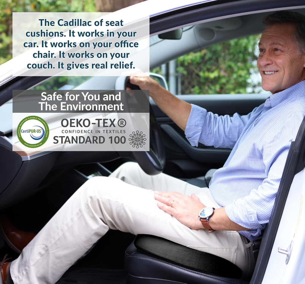 ComfiLife Premium Gel & Memory Foam Seat Cushion – Doctor Recommended Office Chair Cushion, Car Seat Cushion – Chair Cushions for Back & Sciatica Pain Relief – Seat Cushions for Office & Desk (Beige)