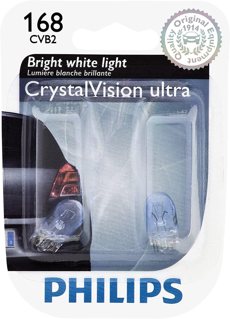 Philips 168CVB2 168 CrystalVision Ultra Miniature Bulb, 2 Pack