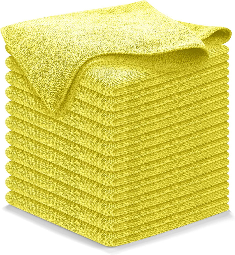 USANOOKS Microfiber Cleaning Cloth Grey - 12 Pcs (12.5"x12.5") - High Performance - 1200 Washes, Ultra Absorbent Microfiber Towel Weave Grime & Liquid for Streak-Free Mirror Shine - Car Washing Cloth