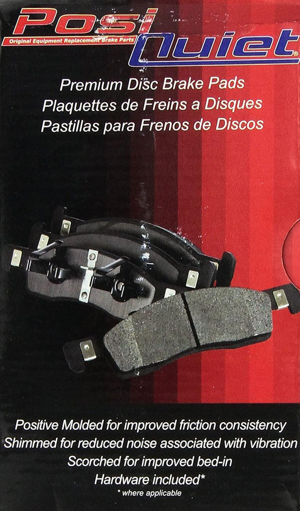 Centric 105.09050 Posi Quiet Ceramic Rear Disc Brake Pads with Shims and Hardware - Fits Select Nissan and Renault Vehicles