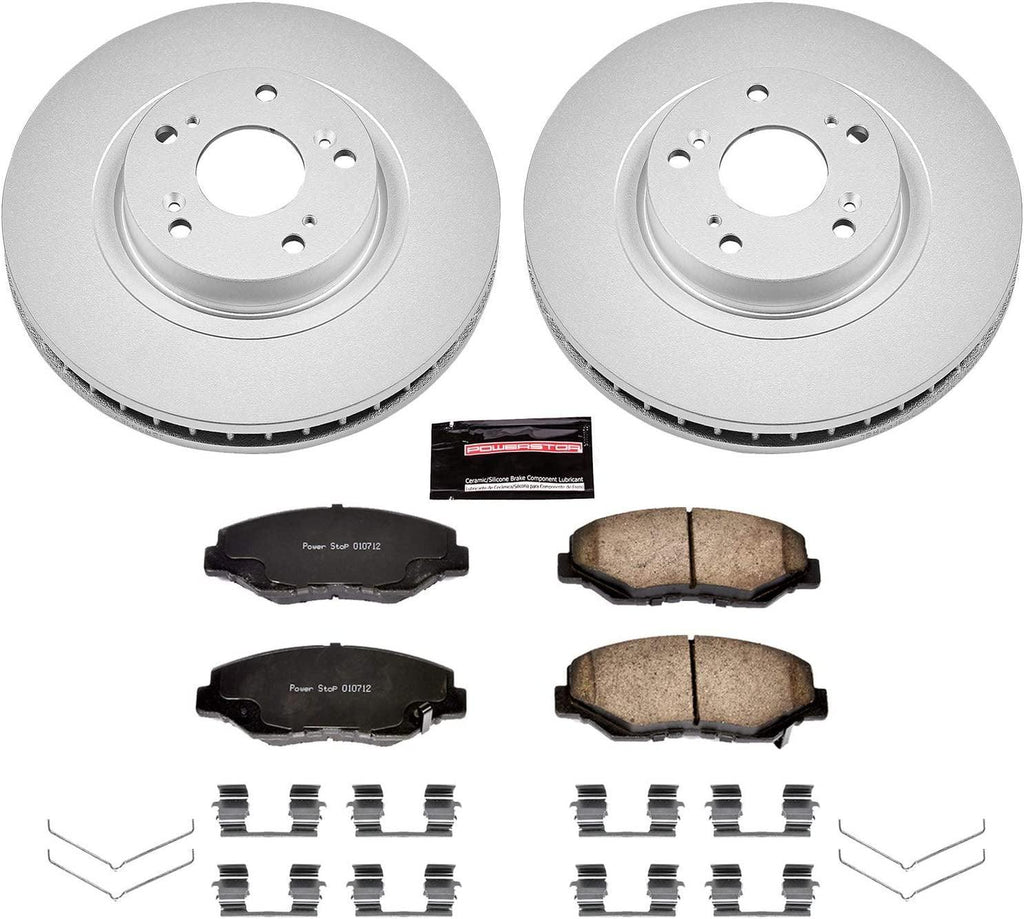 CRK3055 Coated Brake Rotor & Ceramic Brake Pads- Front