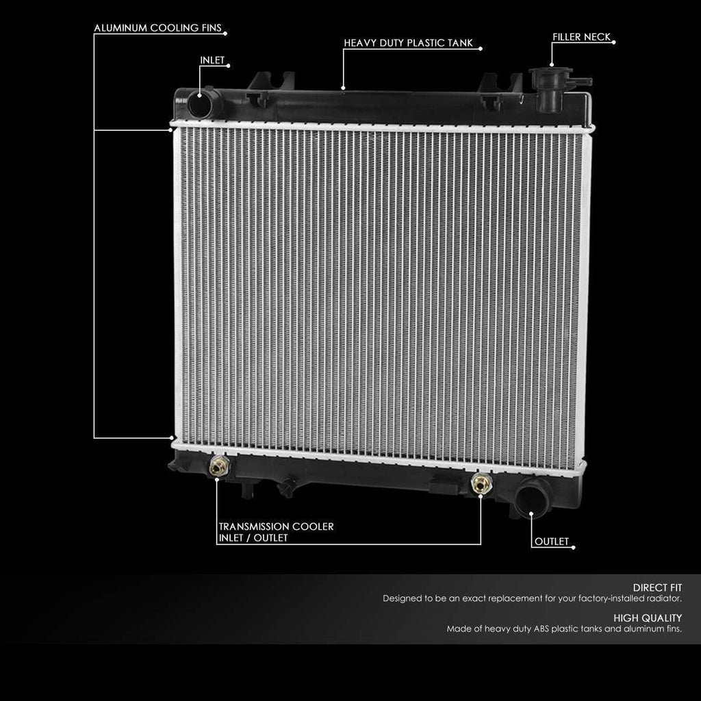 OEM-RA-2847 OE Style Aluminum Cooling Radiator Compatible with 05-10 Dakota / 06-09 Raider / 2011 Ram Dakota, 21-7/8" W X 17-11/16" H X 1" D, 1-9/16" Inlet / 1-9/16" Outlet