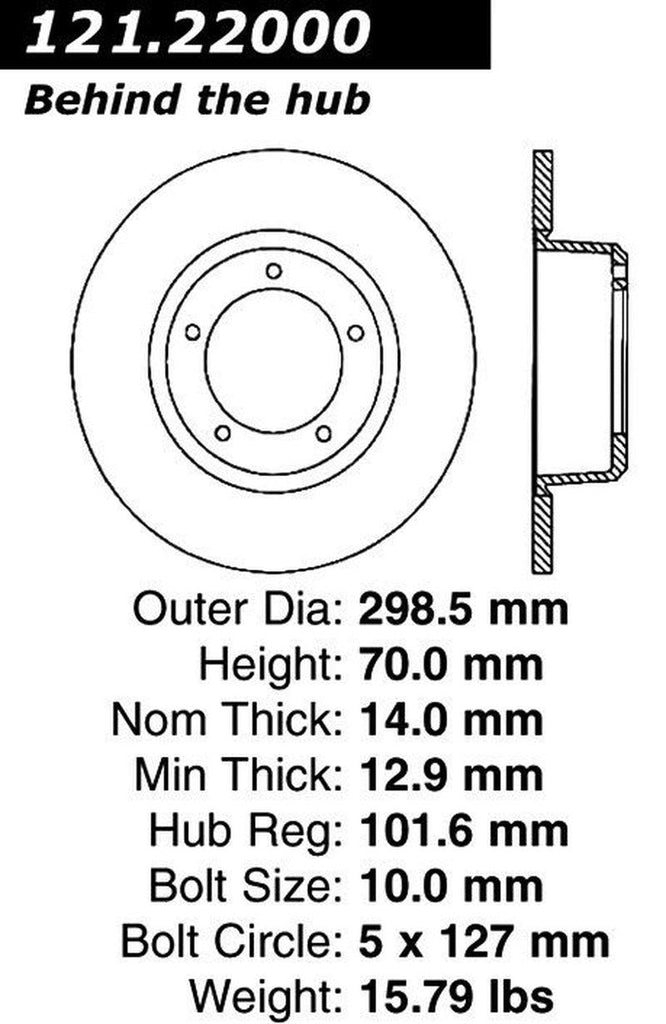 Centric Front Disc Brake Rotor for Land Rover (121.22000)