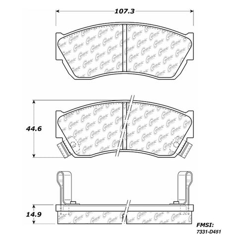Centric Front Disc Brake Pad for Metro, Swift, Firefly, Sprint (102.04510)