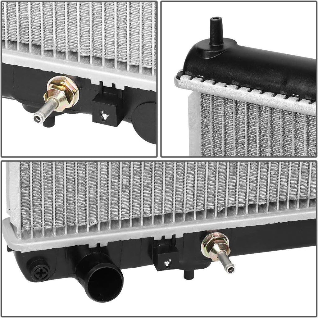 DNA Motoring  Factory Style Aluminum Radiator Compatible with 03-04 Infiniti M45 / 02-06 Q45 AT, 27-1/16" W X 17-11/16" H X 5/8" D, 1-3/8" Inlet, 1-3/8" Outlet