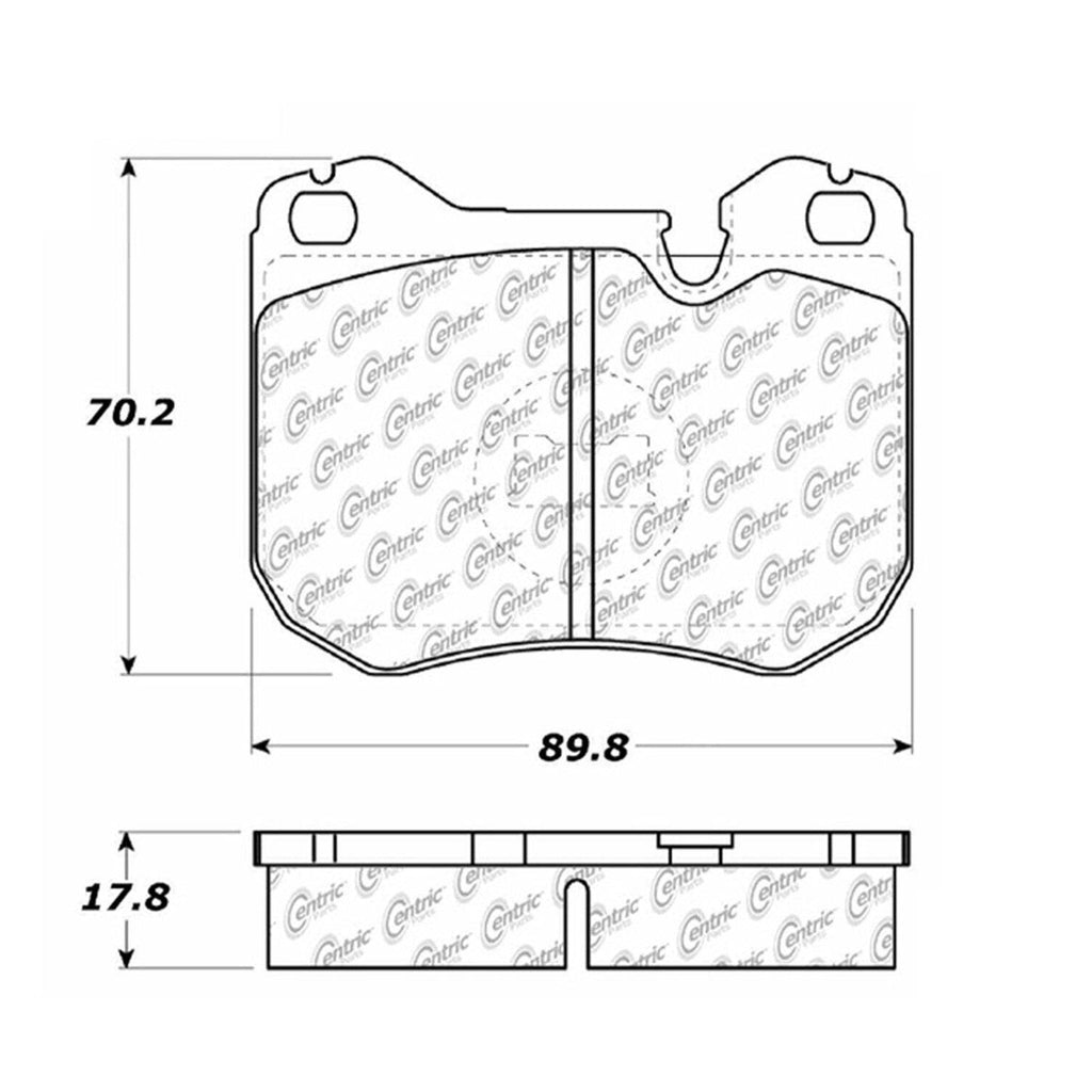 Centric Front Disc Brake Pad for Diablo, 944, 924, 928 (102.04430)
