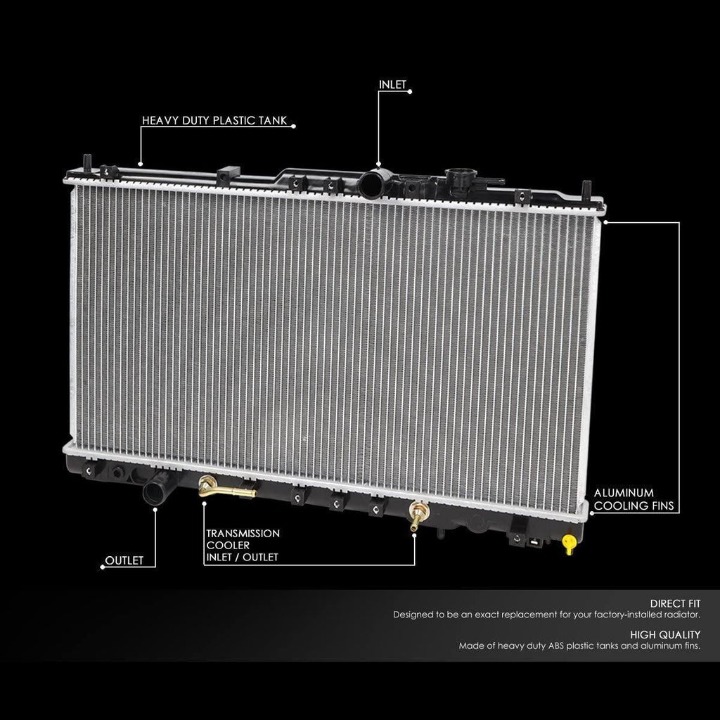 OEM-RA-2300 1-Row Aluminum Cooling Radiator Compatible with 99-02 Mitsubishi Galant 2.4L AT, 28-1/4" W X 14-3/4" H X 5/8" D, 1-7/16" Inlet / 1-7/16" Outlet