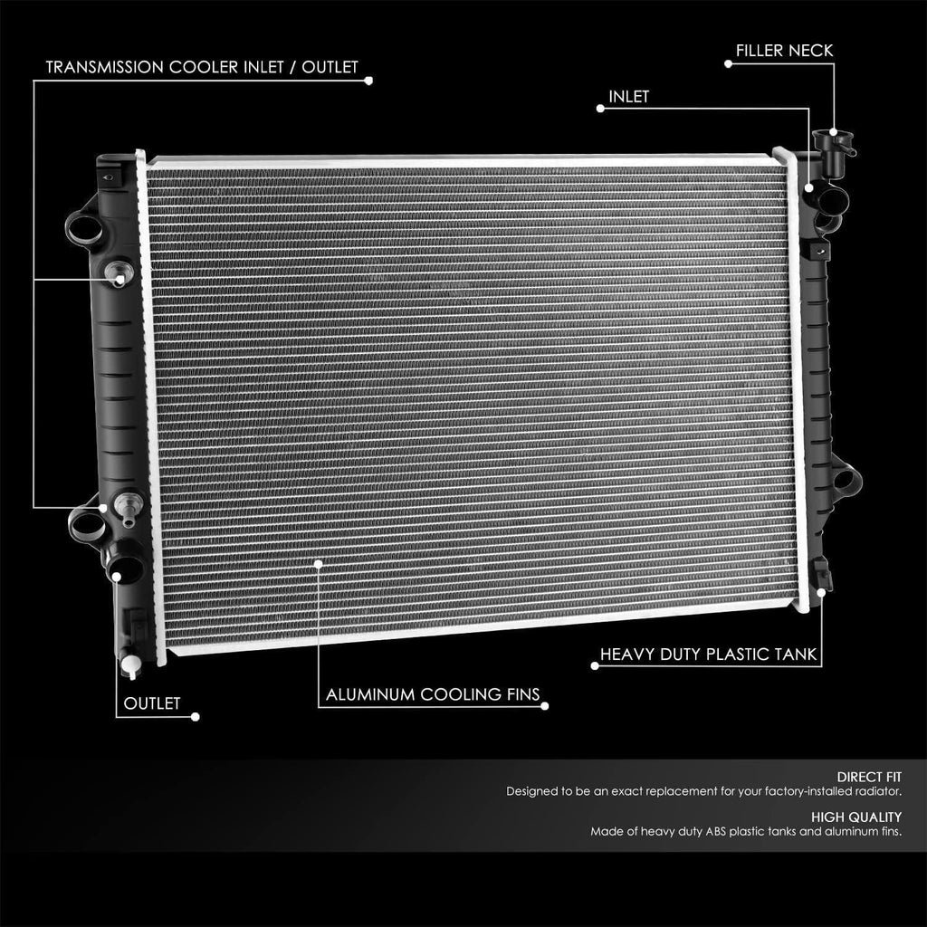OEM-RA-13564 OE Style 1-Row Aluminum Cooling Radiator Compatible with 2016-2023 Tacoma