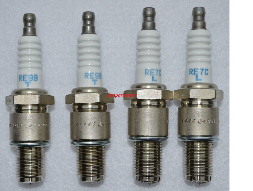 MAZDA RX8 NGK LASER IRIDIUM SPARK PLUGS (2) RE7CL Trailing (2) RE9BT Leading