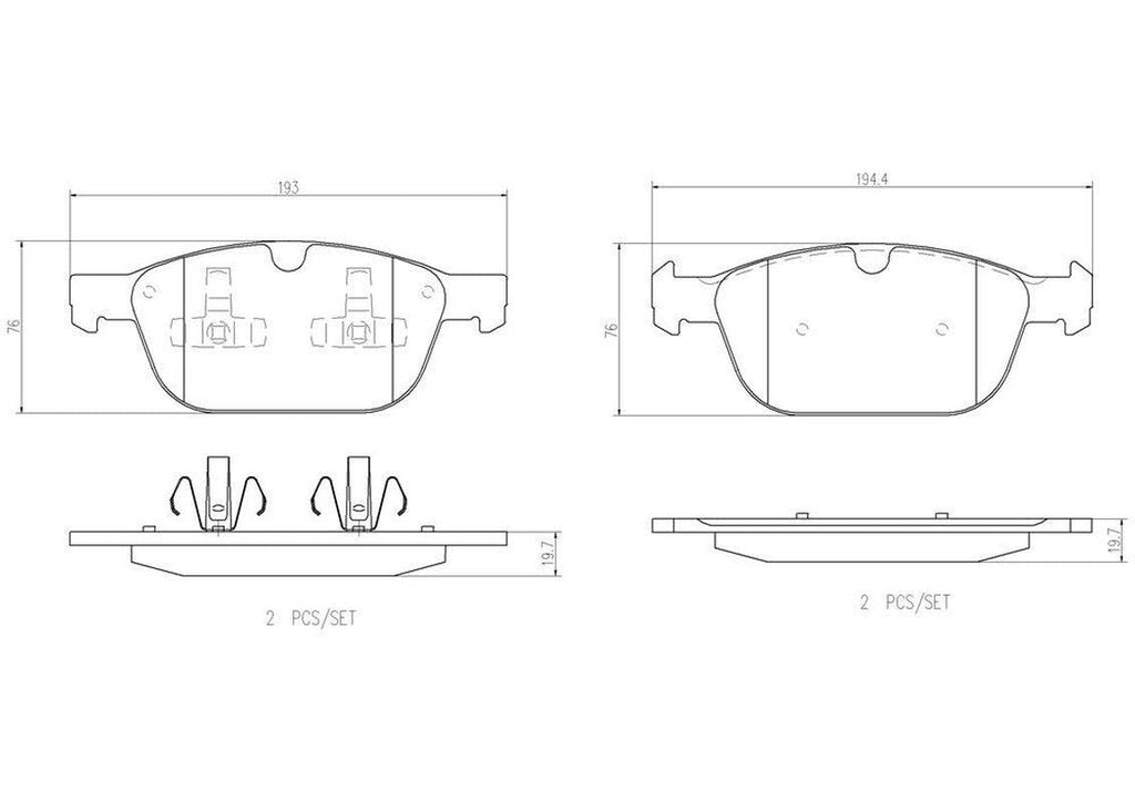 Brembo Front Disc Brake Pad Set for Volvo (P86023N)
