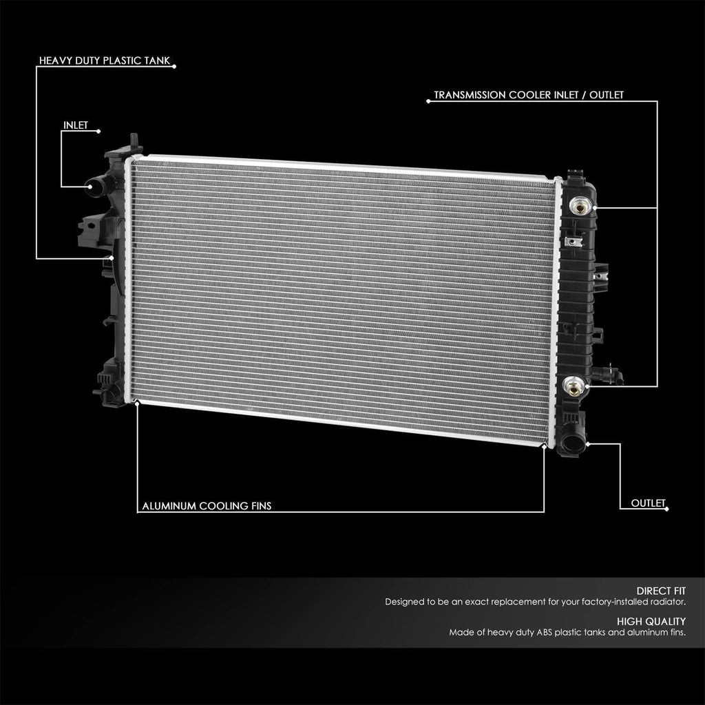 OEM-RA-13574 1-Row Aluminum Core Radiator Compatible with 17-19 Lacrosse 3.6L,26" W X 17-1/8" H X 1" D,1-11/32" Inlet / 1-11/32" Outlet