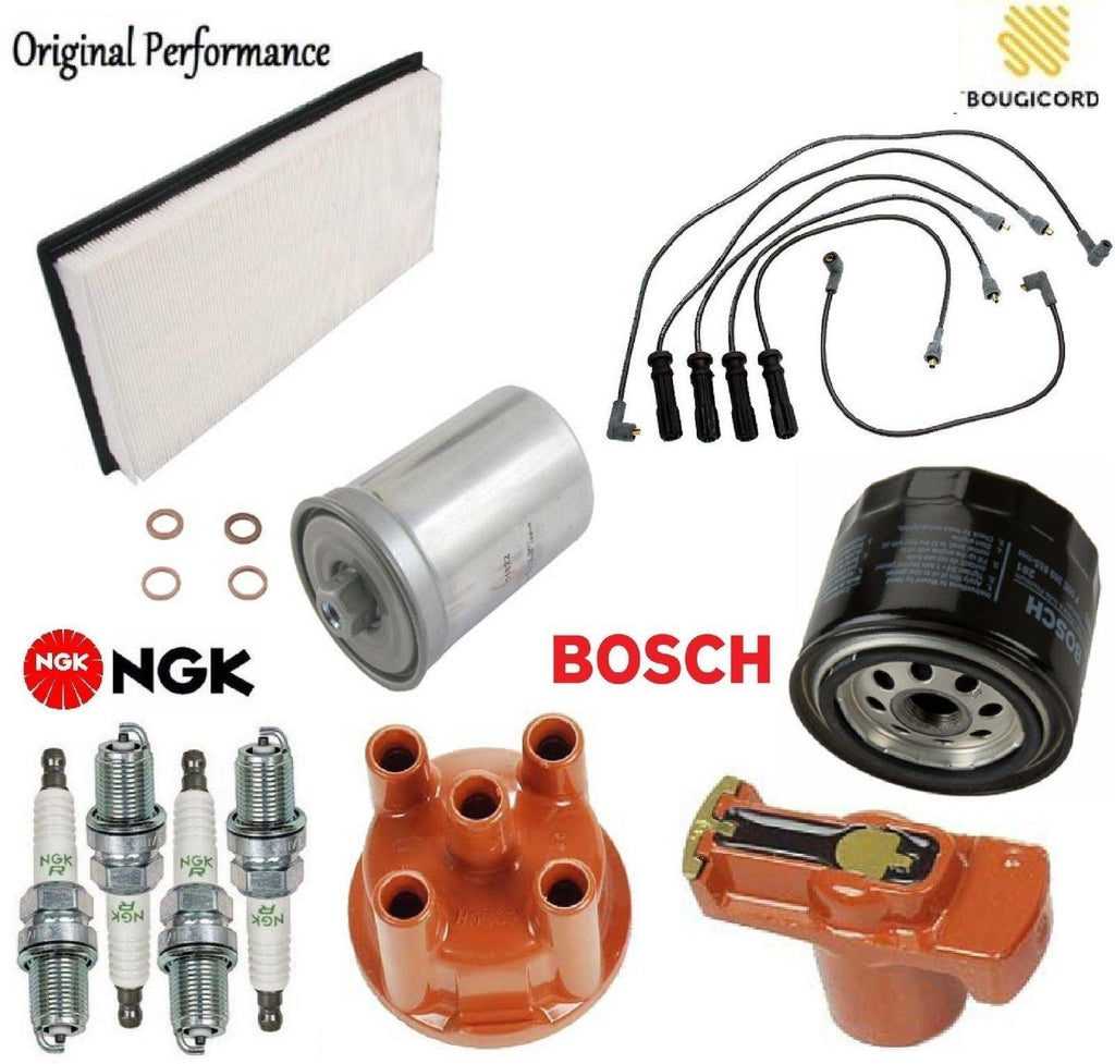 Volvo 240 1990-1993 Tune up Kit Filters Cap Rotor Spark Plugs Wire Set