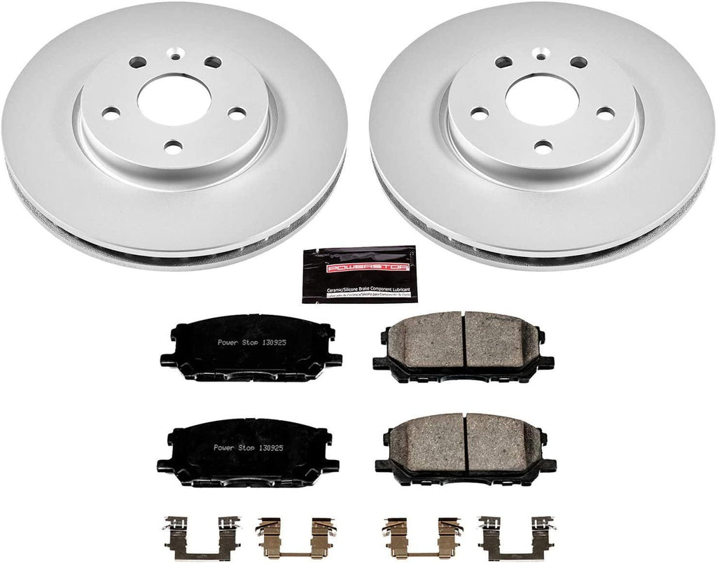 CRK196 Coated Brake Rotor & Ceramic Brake Pads- Front