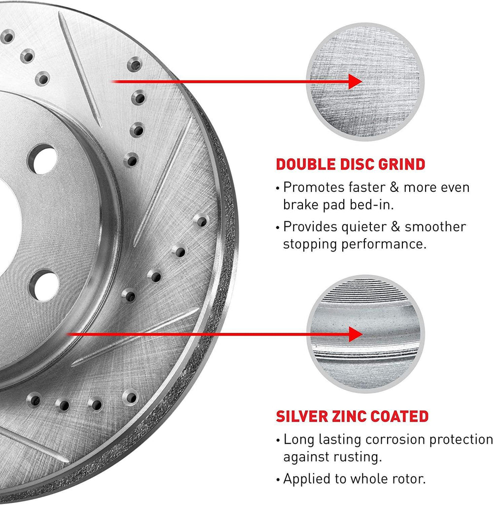 R1 Concepts Front Brakes and Rotors Kit |Front Brake Pads| Brake Rotors and Pads| Ceramic Brake Pads and Rotors |fits 2003-2009 Toyota 4Runner, 2005-2021 Toyota Tacoma, 2007-2014 Toyota FJ Cruiser