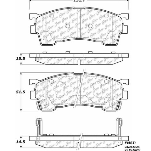Centric Front Disc Brake Pad for Protege, Protege5, 626, Probe, MX-6 (301.06370)