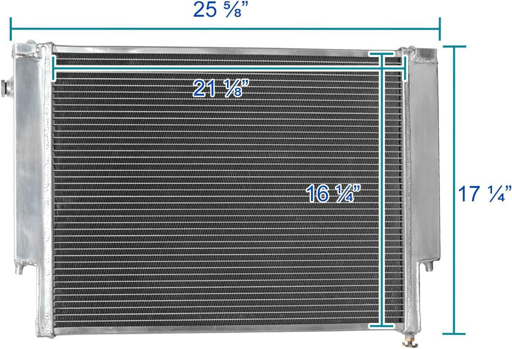 Racing Full Aluminum 2 Row Radiator Compatible with BMW E36 318 323 325 328 M3 E36 1992-1998
