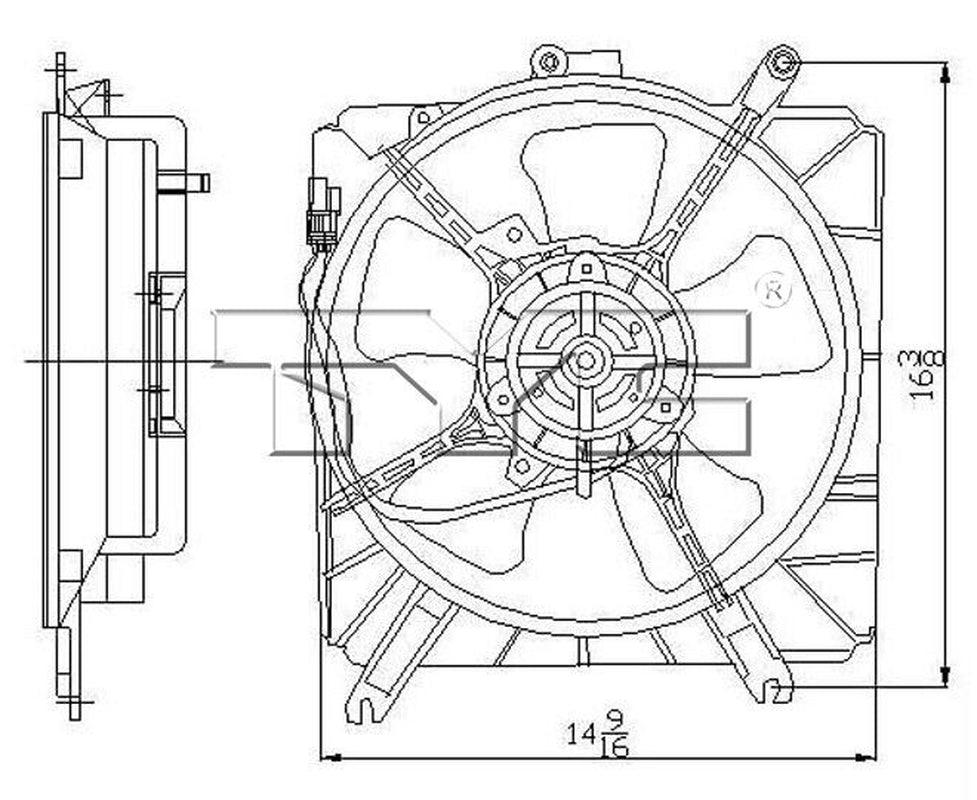 TYC Engine Cooling Fan Assembly for 03-05 Kia Rio 601160