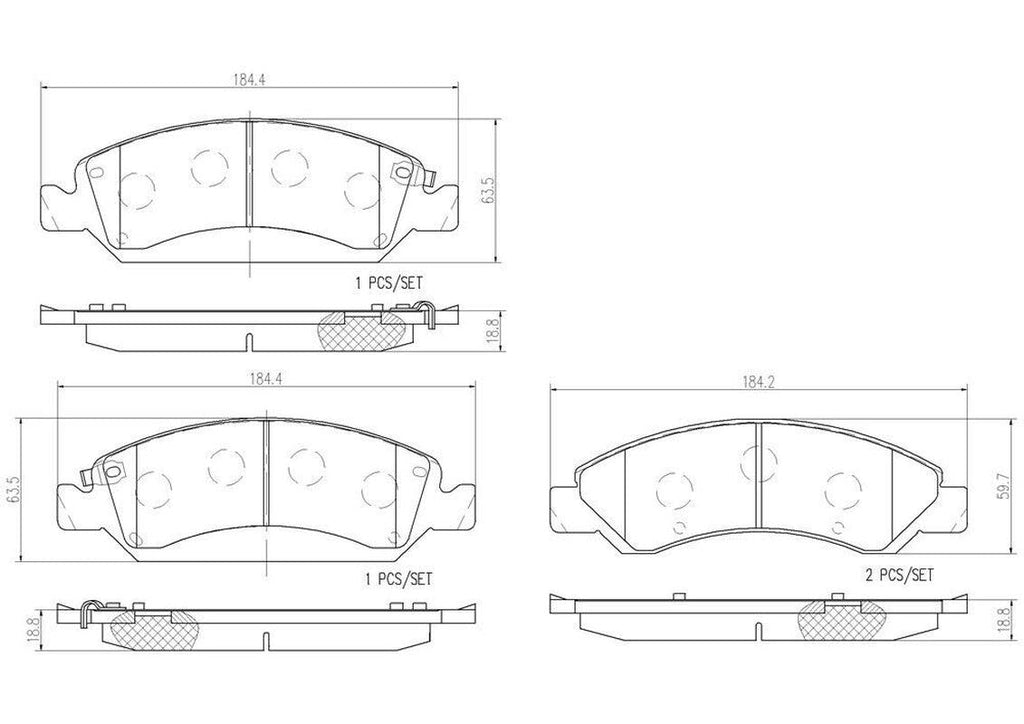 Front Disc Brake Pad Set for Tahoe, Silverado 1500, Sierra 1500+More (P10058N)