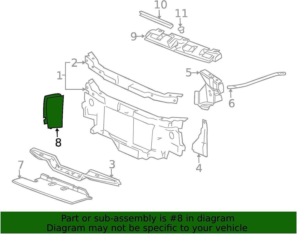 Genuine 15801542 Radiator Air Side Baffle, Left