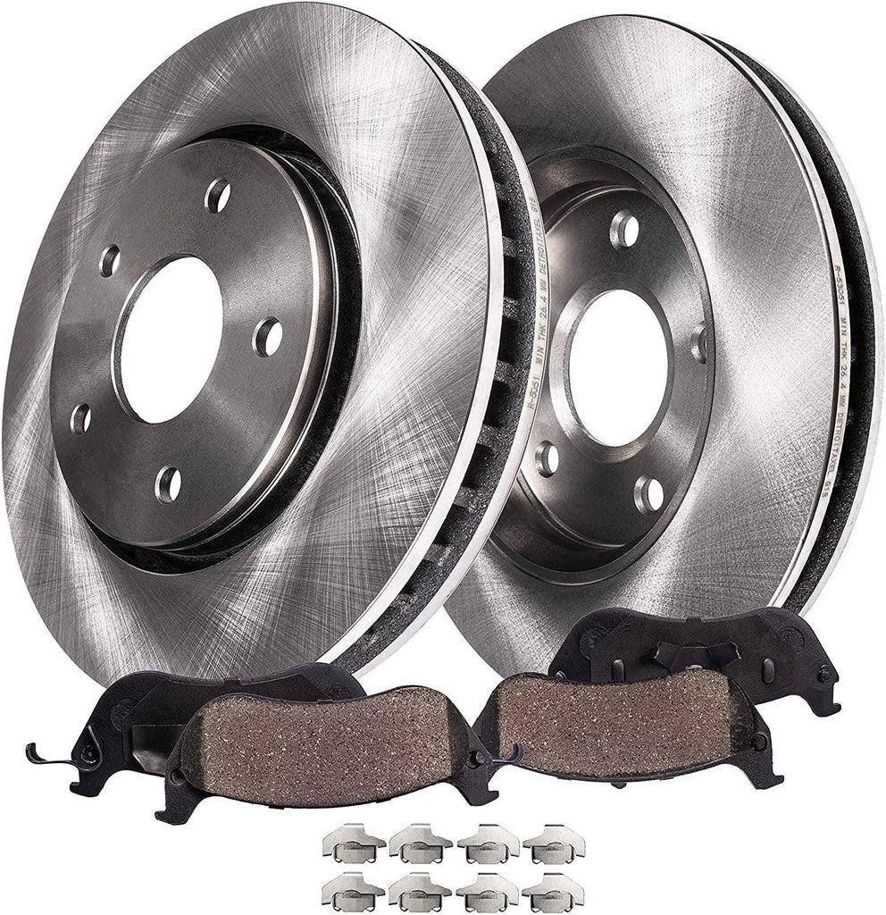 Detroit Axle - Front Brake Kit for 2003-2008 Toyota Corolla Matrix Pontiac Vibe Front Brake Rotors Ceramic Brake Pads 2004 2005 2006 2007 Replacement Brakes