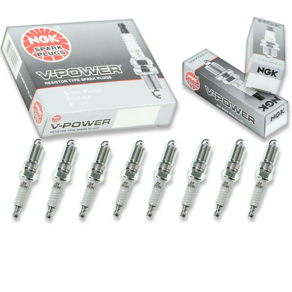 Set of 8 Pcs Pack NGK V-Power Resistor Plug Spark Plugs 2238 TR5 Tune up Kit