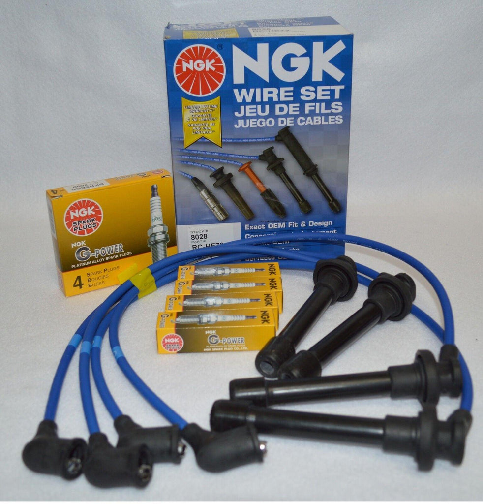 NGK 1990-2001 MAZDA MIATA PLATINUM SPARK PLUG 4X BKR6EGP & WIRE SET ZE21