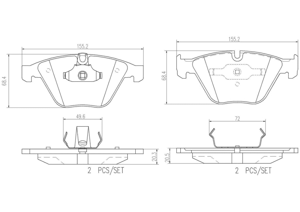 Brembo Front Disc Brake Pad Set for BMW (P06046N)