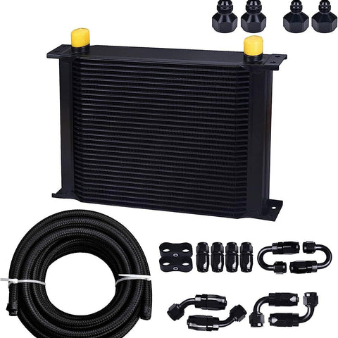 30 Row AN10-10AN Stacked Plate Oil Cooler 6AN 8AN Adapter Universal Engine Transmission Bundle with 6AN 3/8