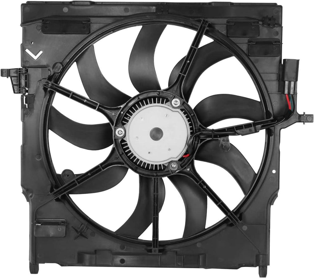 Factory Style Radiator Cooling Fan Assembly Compatible with 14-18 BMW X5 / 15-18 X6 3.0L,OEM-RF-0312