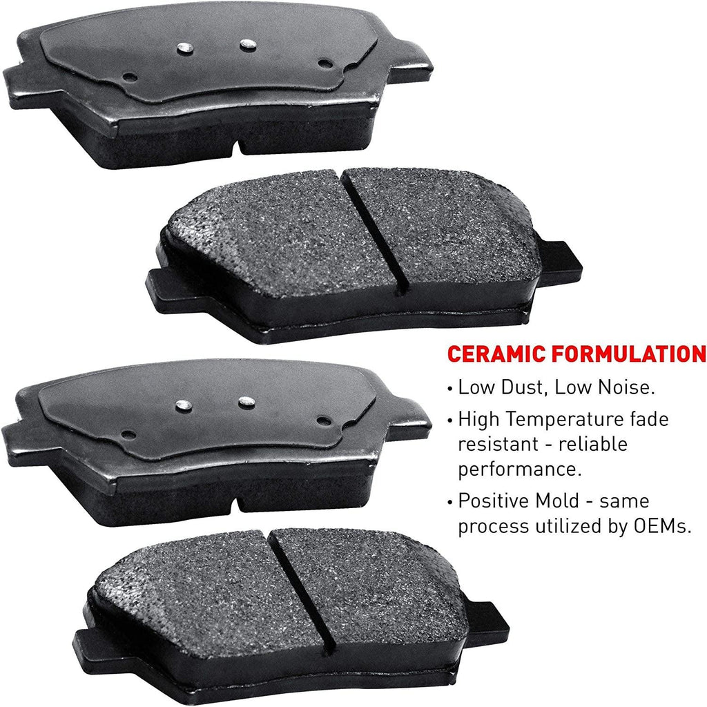 R1 Concepts Front Brakes and Rotors Kit |Front Brake Pads| Brake Rotors and Pads| Ceramic Brake Pads and Rotors |Fits 2008-2019 Pontiac Vibe, Scion Xd, Toyota Corolla, Matrix
