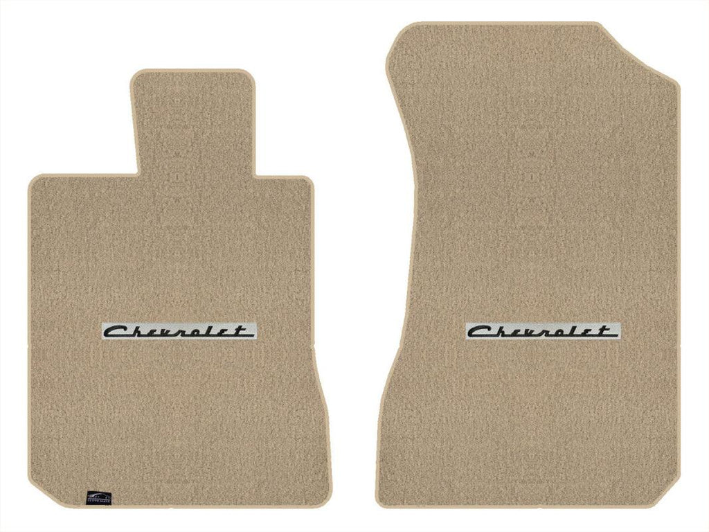 Lloyd Velourtex Front Carpet Mats for '58 Chevy Biscayne W/Black on Silver Chevy