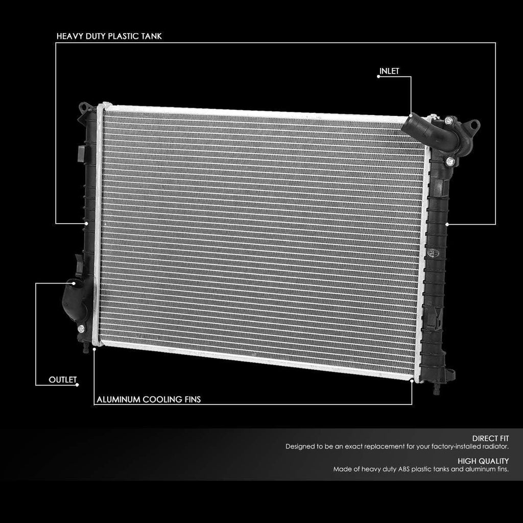 DNA Motoring  Factory Style Aluminum Cooling Radiator Replacement Compatible with 02-06 Mini Cooper AT, 22-5/8" W X 15-7/8" H X 15/16" D, 1-1/4" Inlet / 1-1/4" Outlet