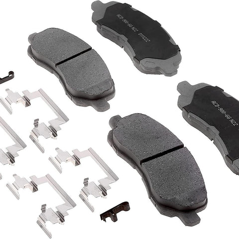 Silver 14D866CHF2 Ceramic Front Disc Brake Pad Set with Clips
