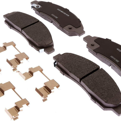Silver 14D1039CHF1 Ceramic Front Disc Brake Pad Set with Clips