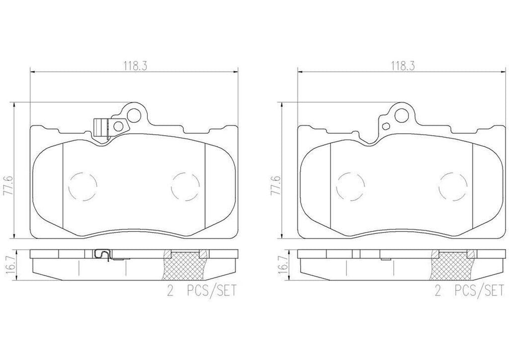 Brembo Front Disc Brake Pad Set for Lexus (P83072N)